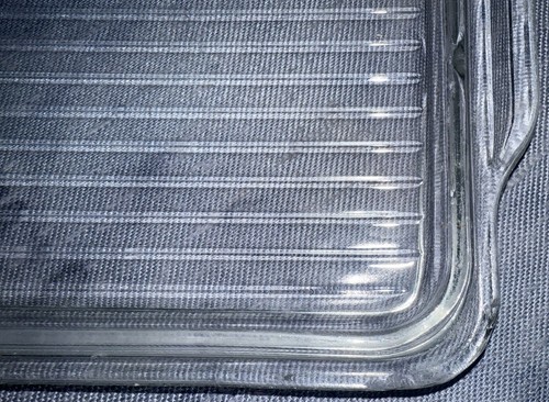 Tapa de plato de refrigerador PYREX de colección 503-C vidrio transparente acanalado repuesto 10x7 - Imagen 4 de 6