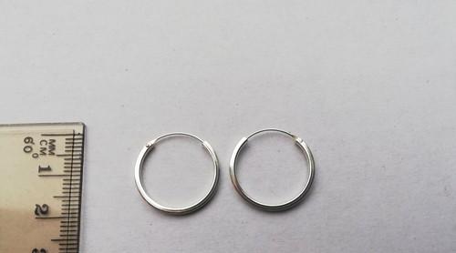 Small Square Plain Silver Hoops - 177H1 - Real 925 Sterling Silver - Picture 2 of 2