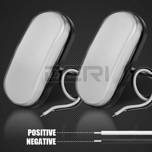 2PC White 9-LED Oval Side Marker Light Clearance Truck Trailer Waterproof 12-24V - Foto 5 di 9