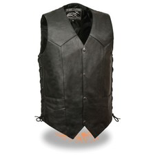 Event Leather EL5397 Men's Classic Side Lace Motorcycle Riding Leather Vest