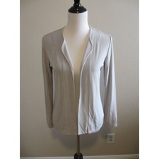 CHICOS LIGHT GREY TRAVELERS SWEATER/JACKET SIZE 0 NWT
