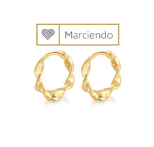 Creolen hoops Verdreht echt Sterling Silber 925 Damen Ohrringe Kreolen Ohrring