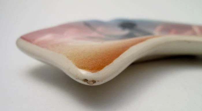 VINTAGE ELAYNE KK AUSTRALIAN STUDIO POTTERY DISH HANDPAINTED ABORIGINAL SIGNED - Image 4 of 4