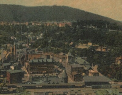 Mauch Chunk Pennsylvania birds eye view aerial Rotograph UDB 1905 postcard F424