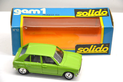 Solido No. 12 Peugeot 104 grün 11/72 gam1 Modell 1:43 Made in France in alte OVP