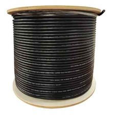 TSCables Cat6 PLENUM SHIELDED F/UTP 100 PURE COPPER 550Mhz 1000FT CABLE BLACK