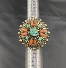 Tibetan Turquoise And Coral Handmade Nepali Ring
