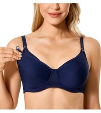 Gratlin Women 32F Underwire Nursing Bra Full Coverage Padded Blueberry A010S NWT