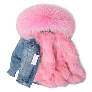 fox fur denim jacket