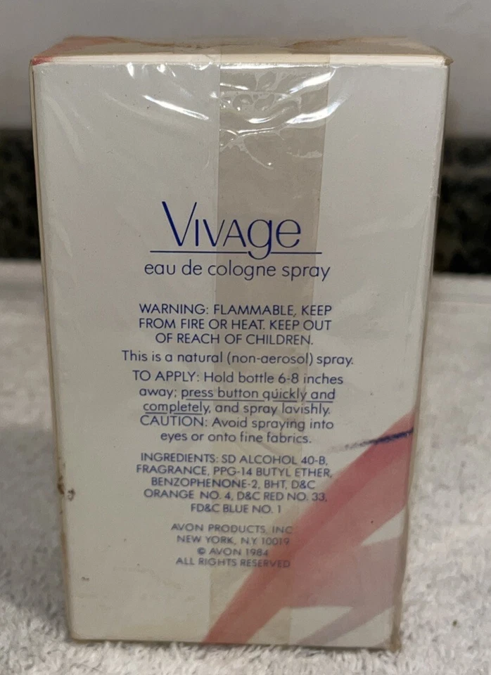 AVON - Louis Feraud Paris Vivage Eau de Cologne Spray 1.5fl. OZ nuevo sellado 1984 Foto 3 de 4