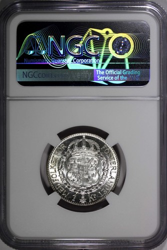 SWEDEN Gustaf V Silver 1942 G 1 Krona NGC MS64 KEY DATE RARE KM# 786.2 (002) - Picture 3 of 4