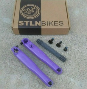 purple bmx cranks