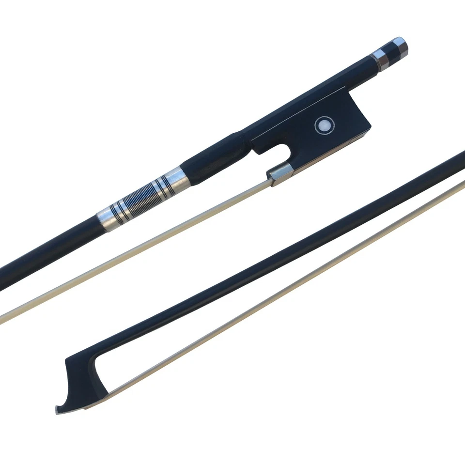 1/2 Carbon Fiber Violin Bow Natural Horsehair Ebony Frog Round Stick from USA - Image 2 of 4