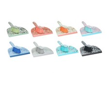 Dustpan And Brush Set Home Cleaning Supplies Rubber Scoop Light Weight Printed