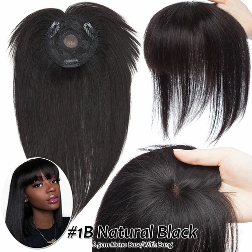 100% Echthaar Topper Toupet Extensions Clip In Remy Human Hair Toupee Haarteil l - Bild 56 von 84