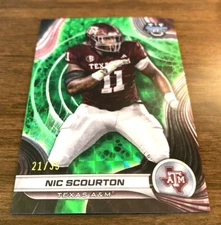 2024 Bowman Best U Nic Scourton LIME GREEN #'d /35 RC SP TEXAS A&M / C PANTHERS