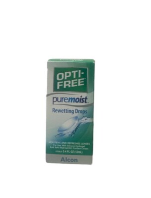 1 OPTI-FREE Pure Moist REWETTING DROPS Alcon.4oz moisturizes 12ml Exp 02/28/2026