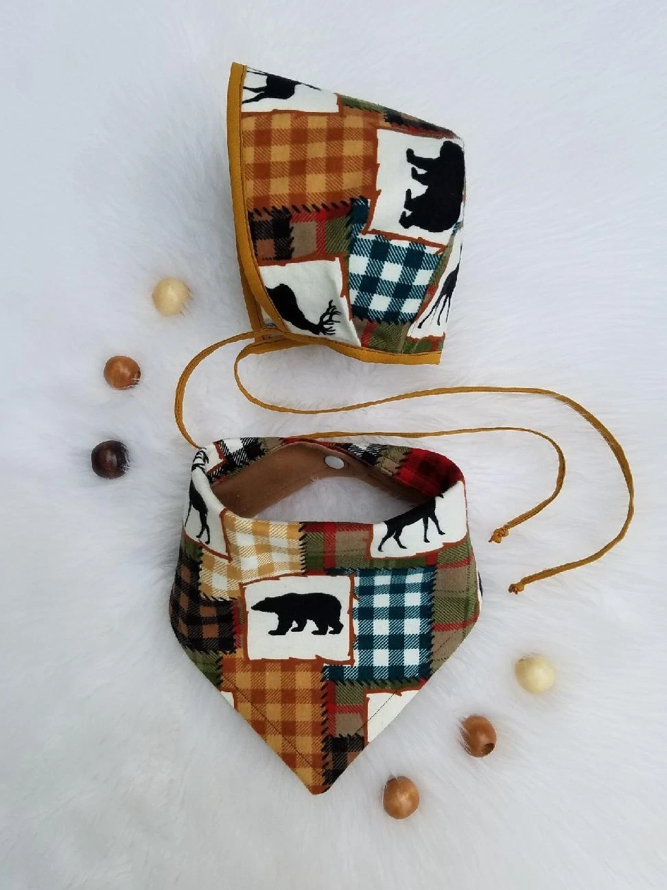Baby Bib And Bonnet Set