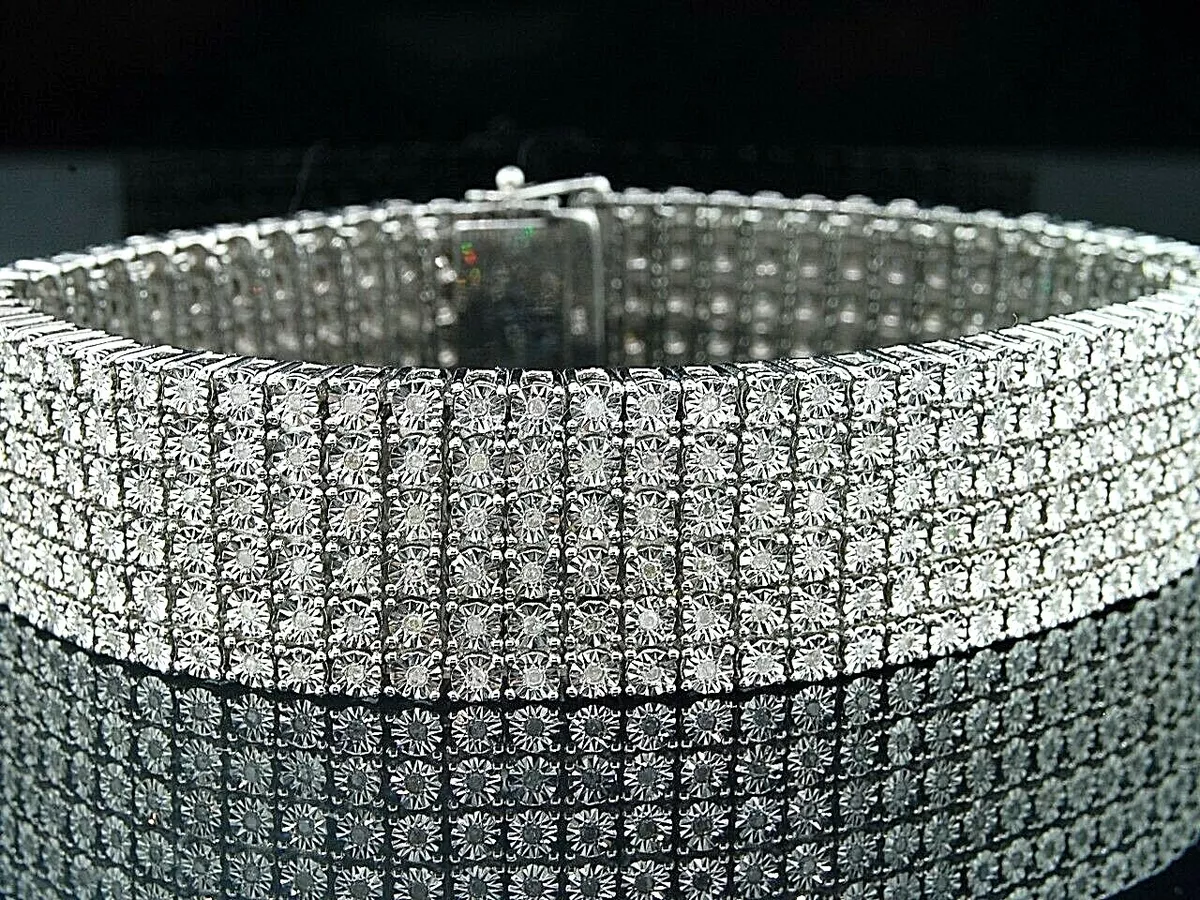 Mens bracelets on sale silver diamond