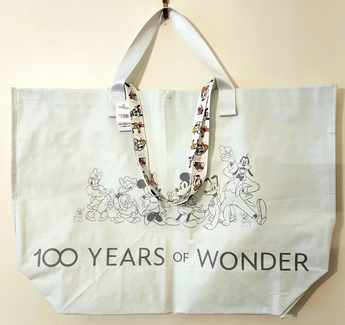 2023 Disneyland Hong Kong Tote Bag 100 Years of Disney Anniversary New  25x18x7