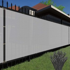 12ft Privacy Screen Fence Heavy Duty Gray Mesh Shade Net Cover Wall Garden Yard