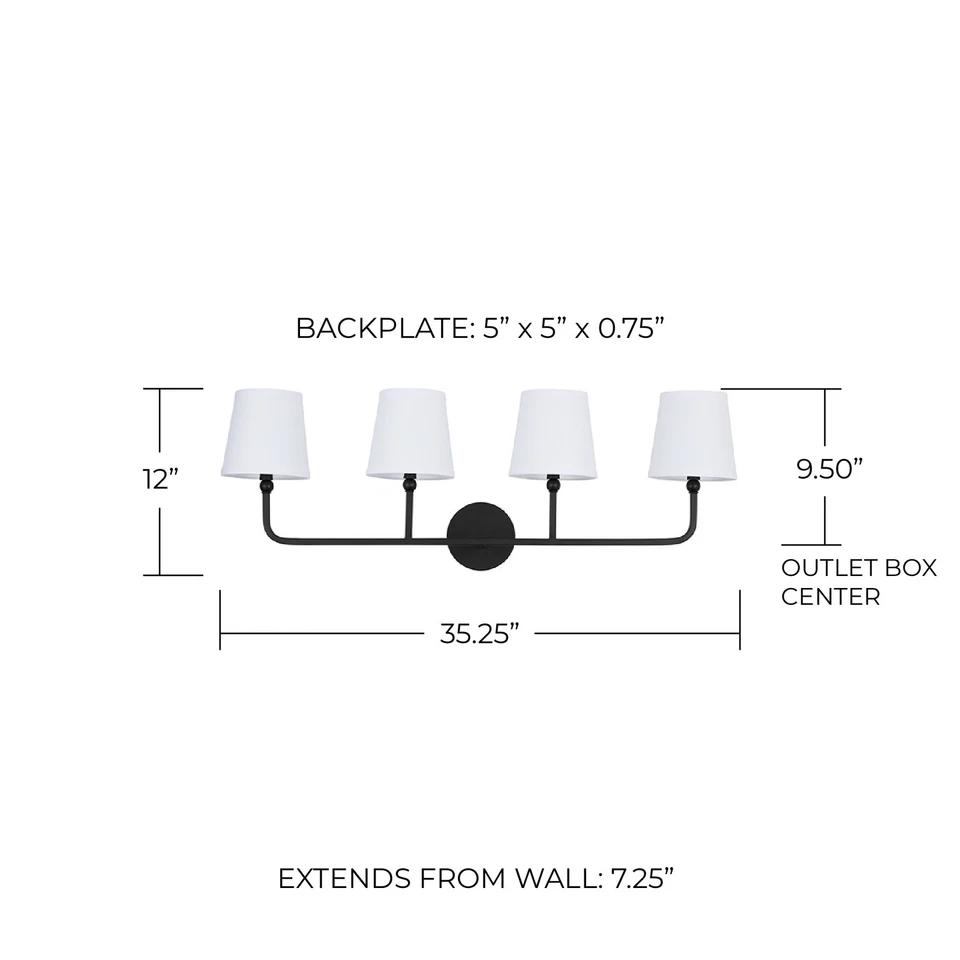 Vaidade de banheiro Capital Lighting 119341-674 Dawson 4 luzes 35"W - Imagem 3 de 4