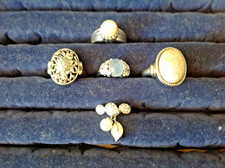 Schmuck Konvolut 5 Damen Ringe 925 Silber Edelsteine Gr&ouml;&szlig;e 18 Set 1