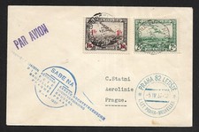 BELGIUM TO CZECHOSLOVAKIA AIR MAIL BRUSSELS-PRAGUE FIRST FLIGHT COVER 1937