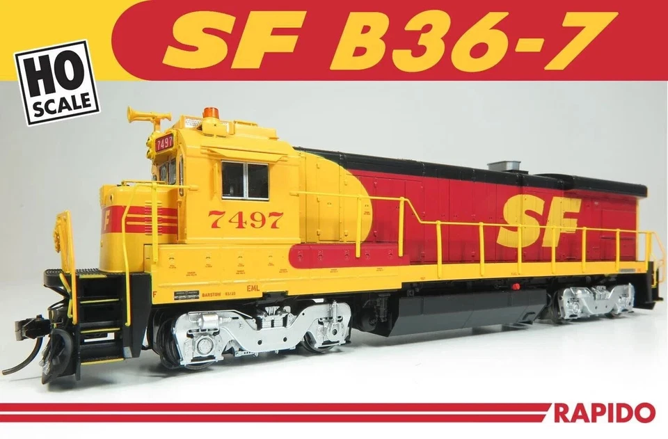 Rapido HO Scale B36-7 (DCC/Sound): ATSF Kodachrome #7497 - Image 4 of 4