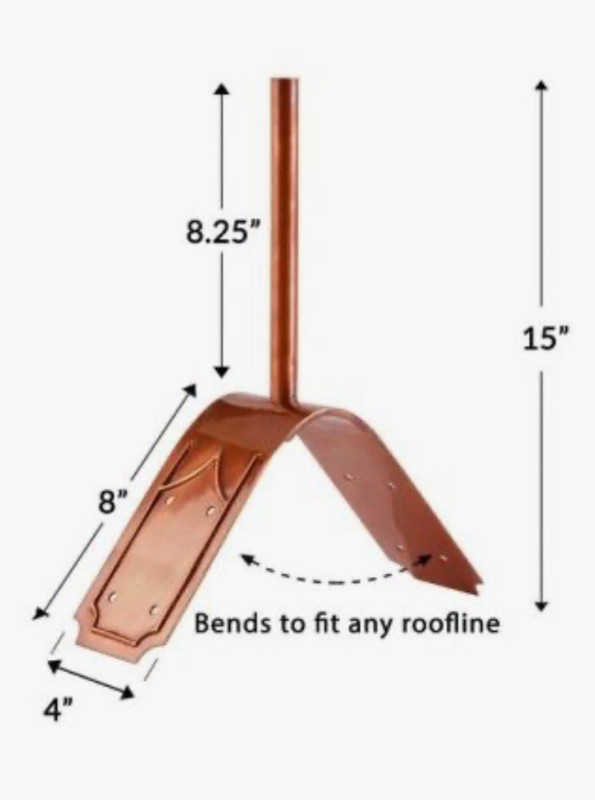 Copper Artwares Deco Finial Mount 401FN Copper Roofline/Roof Ridge Mount