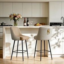 40'' Tall Swivel Bar Stool Microfiber Leather Counter Height Bar Chair Metal Leg