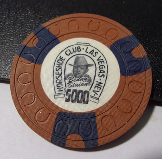 BINION'S HORSESHOE CLUB HOTEL CASINO $5000 gaming poker chip Las Vegas NV