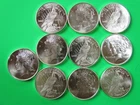 (10) Pure .999 Silver bullion Beautiful Peace Dollar coins 1 ounce each
