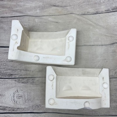 Vintage Ceramic Plaster Slip Casting Mold Sad Iron Box Bottom 2 Piece Set