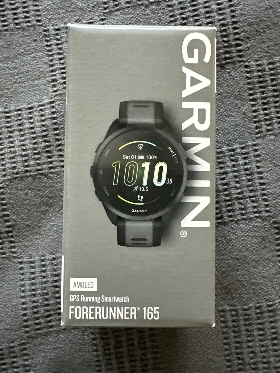 Garmin Forerunner 165 Running Watch – Black/Slate Gray (010-02863