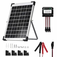 12V 10W 10Watt Solar Panel Kit With Controller Battery Charger Boat Camping RV