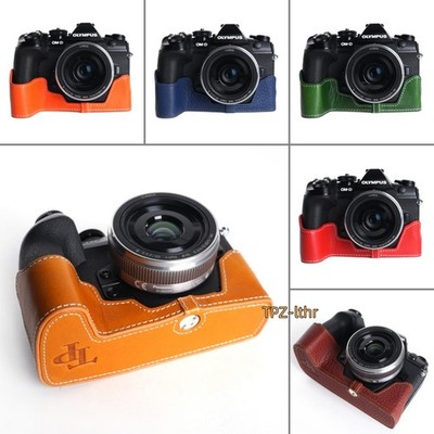 For Olympus EM1 Markiii EM1ii Handmade Genuine Real Leather Half Camera Case Bag