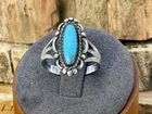 Vintage Native Sterling Silver Turquoise Beaded Ring in sz 625--2838.25
