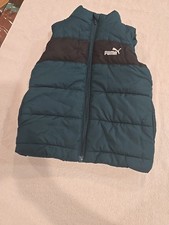 Puma Youth 4T Puffer Vest Teal Green Black Zip Quilted Sleeveless new W Out Tag