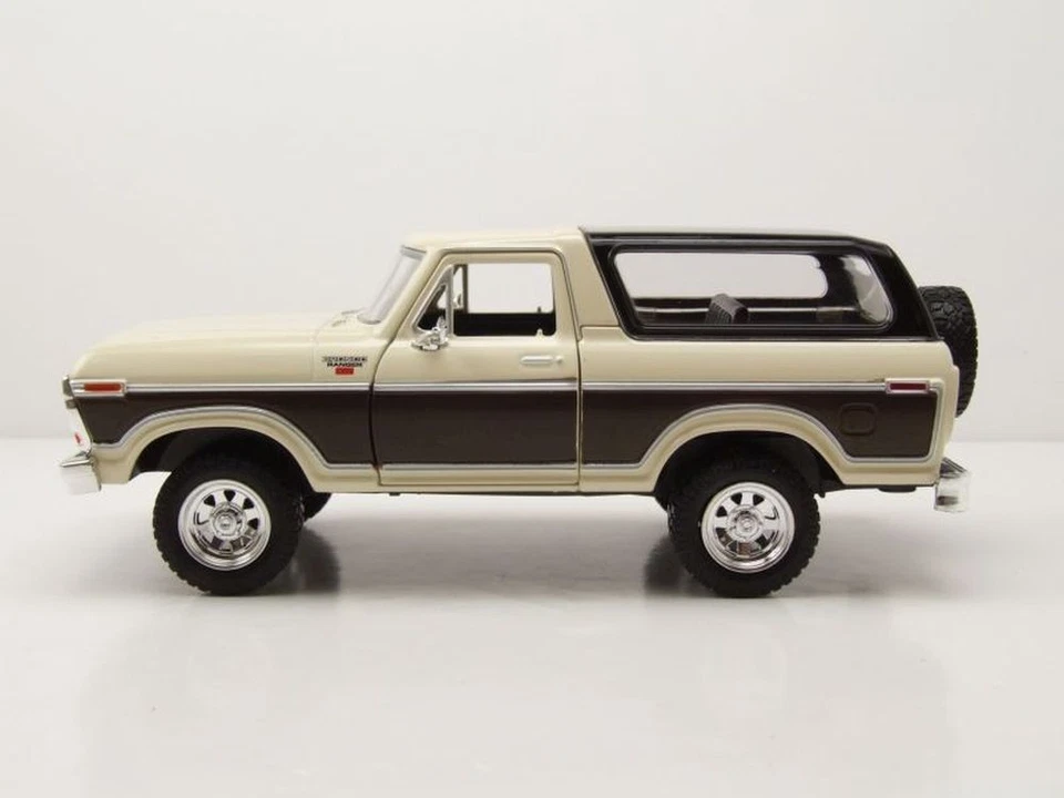 Ford Bronco Hardtop 1978 Beige Marrone Modellino 1:24 MotorMax - Immagine 3 di 4
