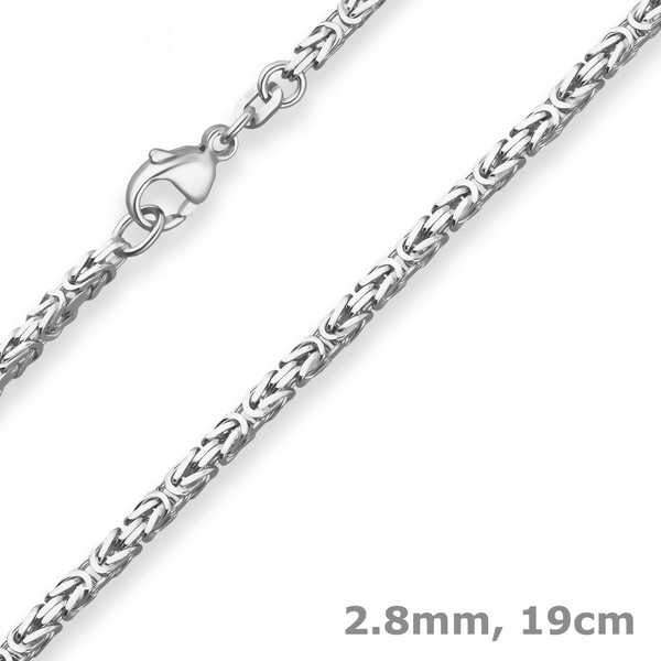 2,8Mm Armband KöNigskette Silberarmband Armschmuck Aus 925 Silber 19Cm-image