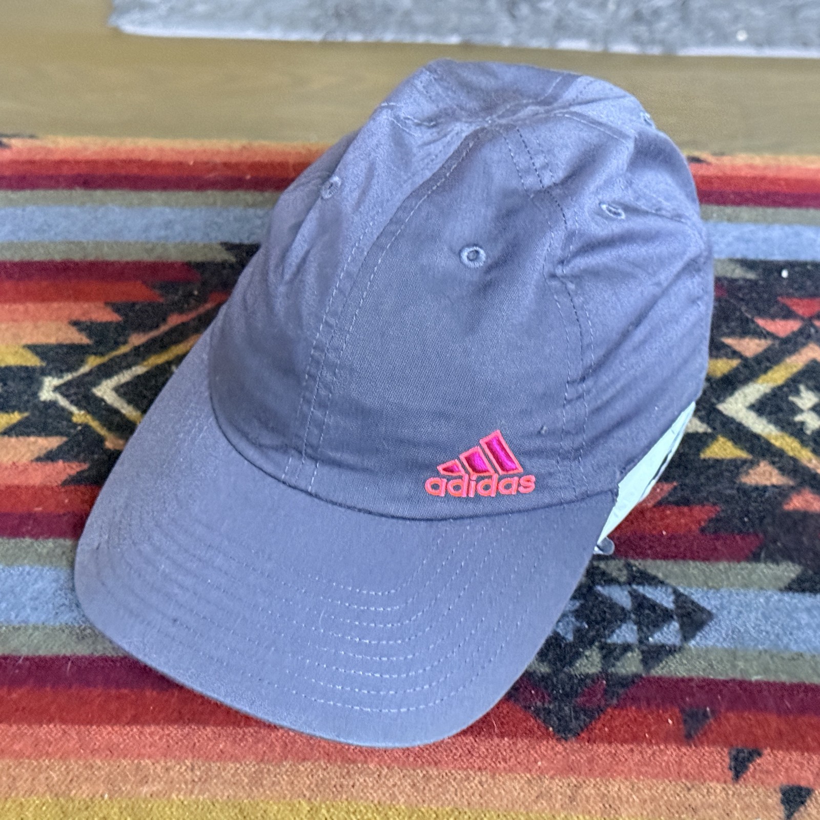 Adidas Climalite Blue Strap Back Baseball Hat Running Cap One Size Strap Back