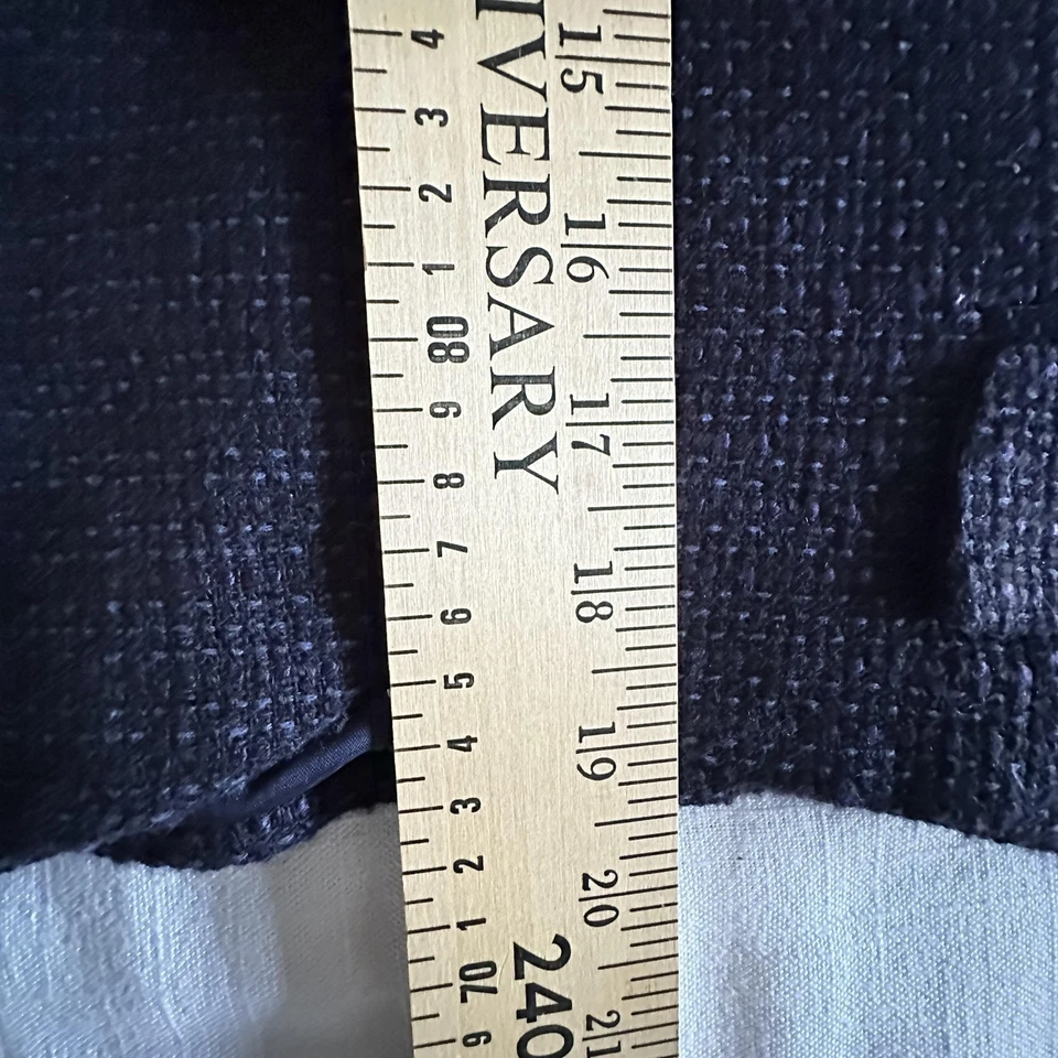 Blazer Tabitha Mujer 4 Azul Marino Tweed Boucle Un Botón Chaqueta Anthropologie Chic Foto 4 de 4