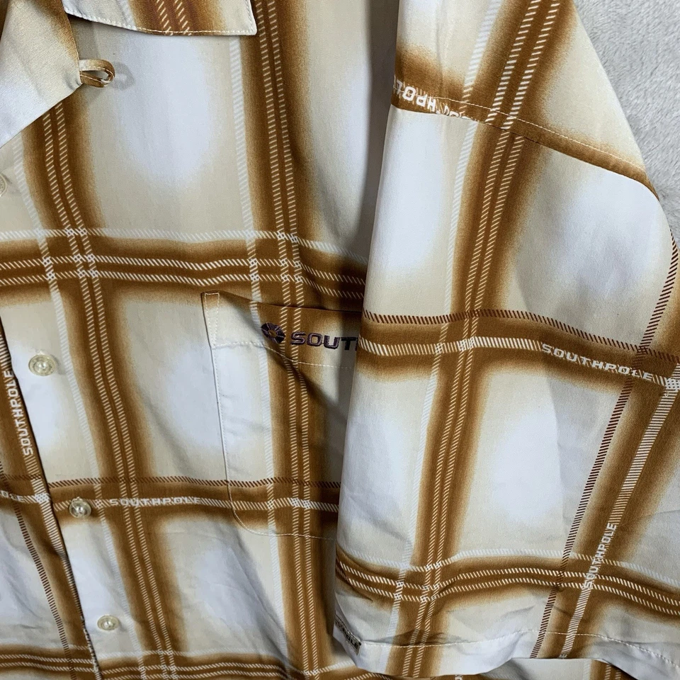 Camisa Polo Sur Vintage Adulto 3XL Marrón Bronceado Rayas Auténtica Colección Para Hombre Foto 3 de 4
