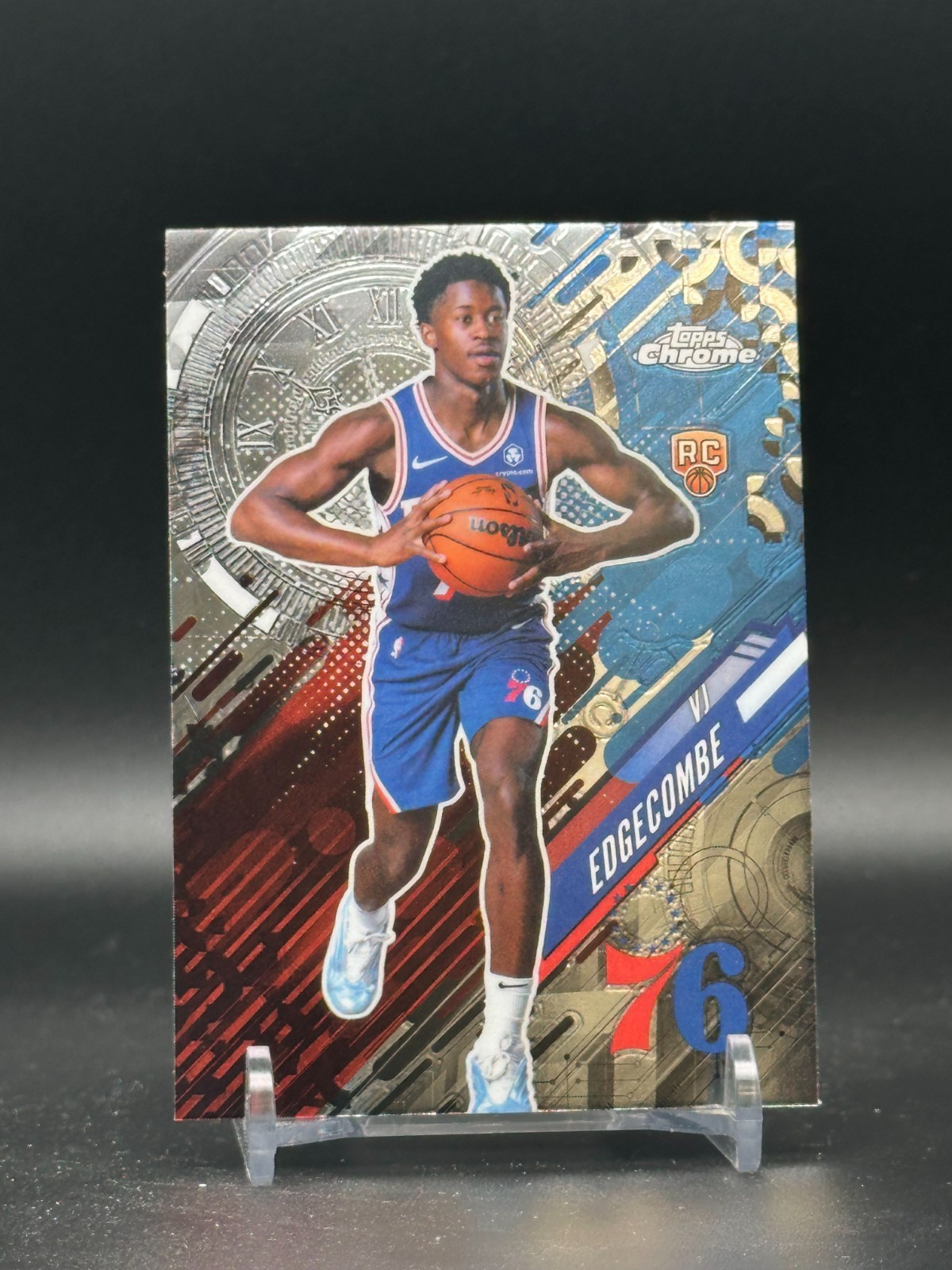 VJ Edgecombe 2025 Topps Chrome Rookie Go Time Insert #GT18 Philadelphia 76ers RC