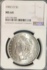 1902-O Morgan Silver Dollar NGC MS64 BLAZER!