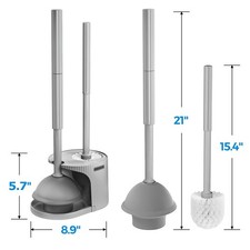 2 in 1 Toilet Plunger and Brush Set, Extended Handle, Bathroom Cleaning Tools