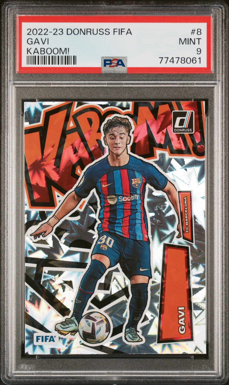 2022-23 Donruss FIFA Gavi Kaboom PSA 9 FC Barcelona