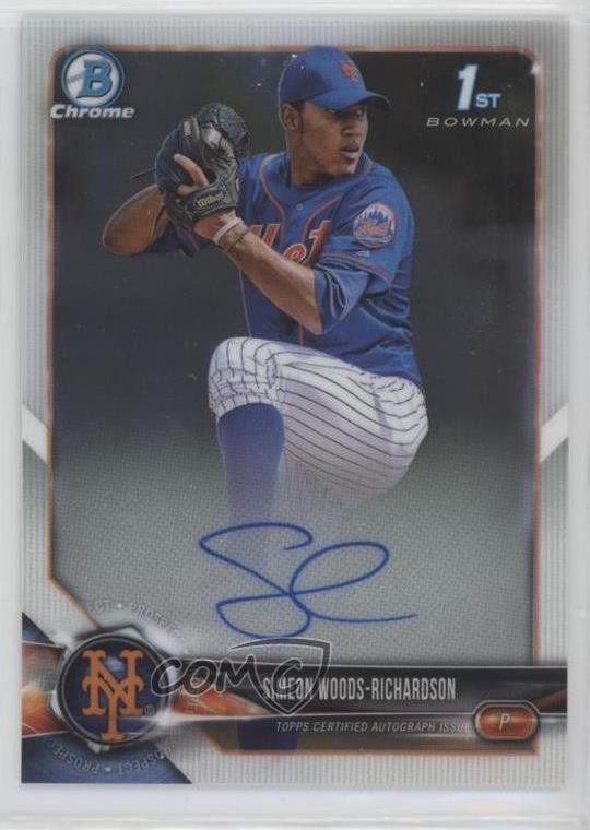 2018 Bowman Draft Chrome Pick Simeon Woods Richardson Woods-Richardson Auto 09wc