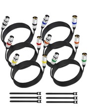 AeeKoo XLR Cables, Male to Female Microphone Cables 10 Feet-6 Pack, black